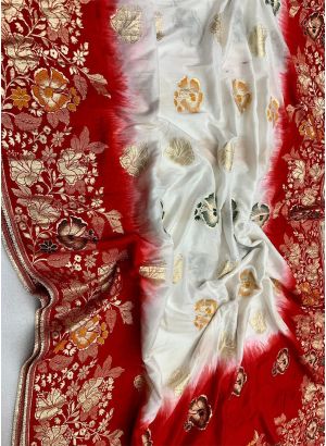 Trending Dola Silk Off White Color Latest Wedding Saree