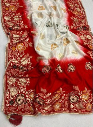 Trending Dola Silk Red Color Latest Wedding Saree