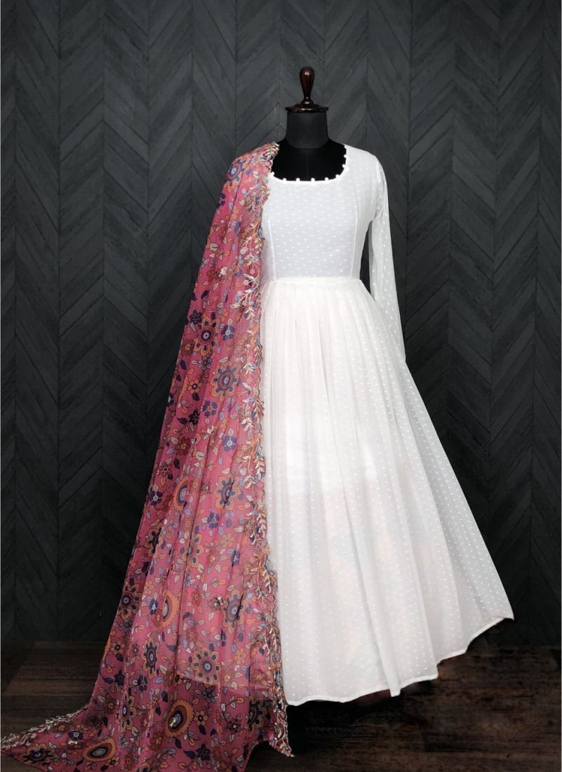 New Premium Readymade Designer Gown-Dupatta