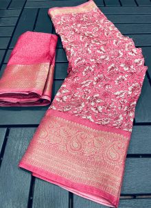 Amazing Dola Silk Pink Color Casual Wear Saree