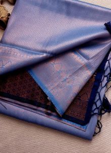 Amazing Navy Blue Soft Silk Saree
