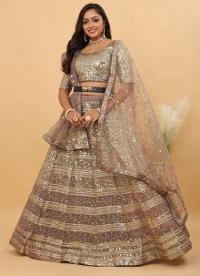 Brown Color Beautiful Designer Lehenga Choli With Beautiful Embroidery Sequence Work