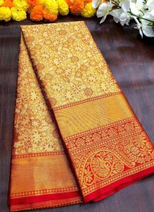 Classic Red Bridal Elegance Kanjivaram Silk Saree