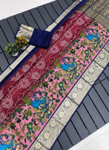 Dola Silk Multi Color Soft Smooth Latest Indian Saree