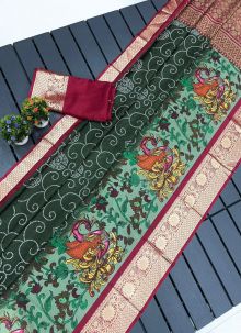Dola Silk Multi Color Soft Smooth Latest Indian Saree