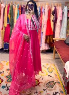 Festive Wear Attractive Pink Traditional Gown