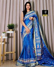 Festive Wear Sky Blue Dola Silk Latest Designer Saree