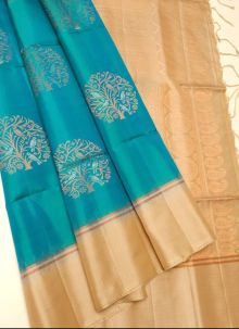 Festive Wear Sky Blue Soft Silk Elegant Saree