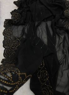 Georgette Black Latest Design Party Wear Saree