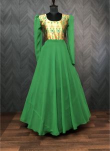 Green Trendy Gown For Festival