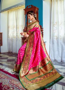 Indian Wedding Rani Banarasi Silk Patola Saree
