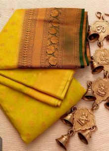 Latest Yellow Soft Silk Traditional Kubera Pattu Saree