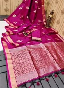 Magenta Mysore Silk New Indian Saree