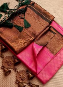 Pink Soft Silk Amazing Saree