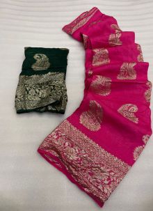 Stunning Classic Pink Silk Saree