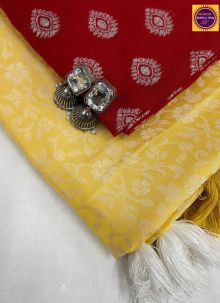 Stylish Yellow Latest Saree Styles With Metal Earring Jhumka Free