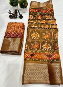 Traditional Multi Color Dola Silk Saree