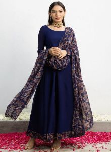 Trending Georgette Traditional Blue Gown