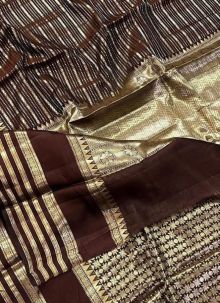 Wonderful Brown Jacquard Banarasi Silk Saree