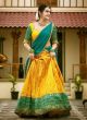 Classy Yellow Colour Half Saree Cotton Silk Lehenga Choli