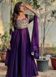 Purple Colour Designer Embroidered Gown With Dupatta