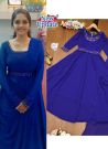 Fantastic Blue Georgette Gown With Dupatta And Belt