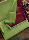 Fashionable Fluorescent Green Soft Silk Kubera Pattu Saree
