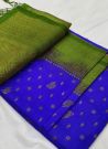 Latest Blue Soft Silk Zari Weaving Work Kubera Pattu Saree