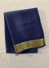 Navy Blue Plain Mysore Silk Trendy Saree