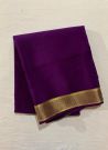 Purple Plain Mysore Silk Trendy Saree