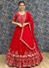 Trending Designer Red Colour Gown With Dupatta